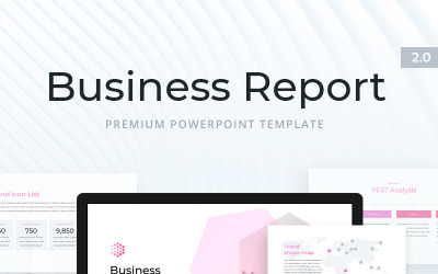 Modello di rapporto di affari 2.0 PowerPoint