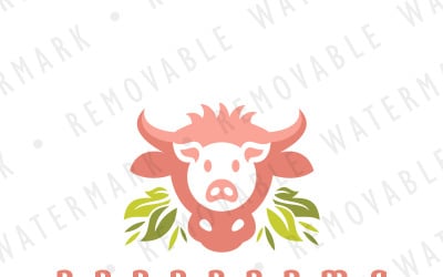 Nötkött och fläsk logotyp mall