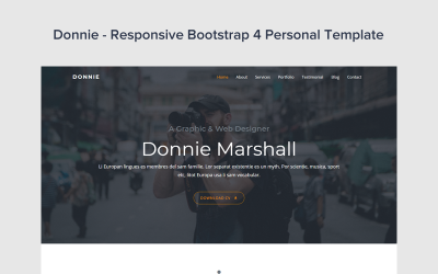Donnie - Bootstrap 4 személyes céloldal sablon