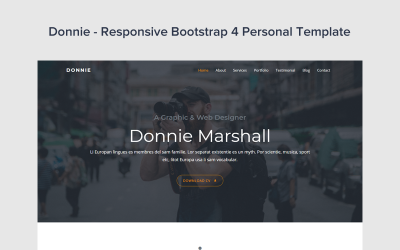 Donnie - Plantilla de página de destino personal Bootstrap 4