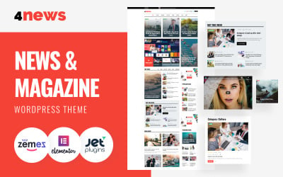 4News - Nachrichten &amp;amp; Zeitschriften WordPress Elementor Theme