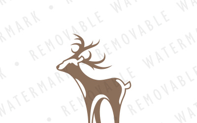 Modello di logo di cervo coda bianca