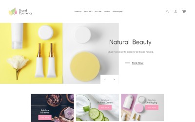 Modello Magento Responsive #69902 "GrandCosmetics - Cosmetics Store Magento Theme"