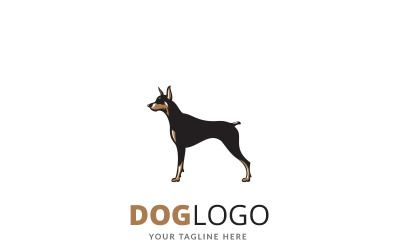 Plantilla de logotipo de perro oscuro