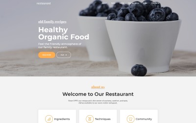 "Restaurant - Cafe & Restaurant Services HTML5" 响应式着陆页模板 #69947
