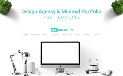 ARP Creation - Tasarım Ajansı ve Minimal Portföy PSD Şablonu