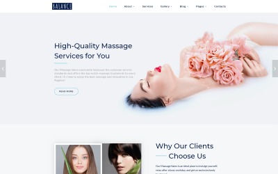 Balance - Modello di sito Web multipagina elegante per massaggi