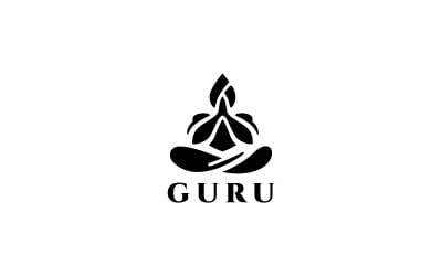 Шаблон логотипа гуру медитации