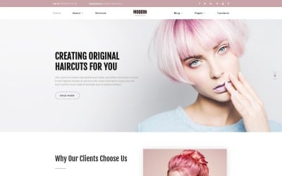 Modern - Vivid Hair Salon Plantilla de sitio web de varias páginas