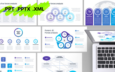 Porters Vijf Krachten Analyse PowerPoint-sjabloon
