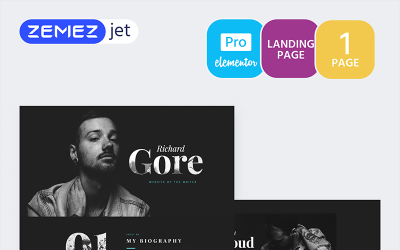 Novelistic - Writer Portfolio Pro Template de Elementor №70278