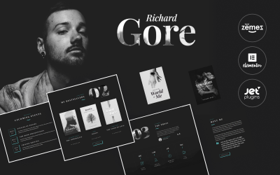Richard Gore - Тема WordPress Elementor для портфолио писателя, предназначенная для создания авторского сайта.
