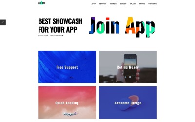 Unirse a la aplicación - Plantilla Joomla de la página de destino de la aplicación