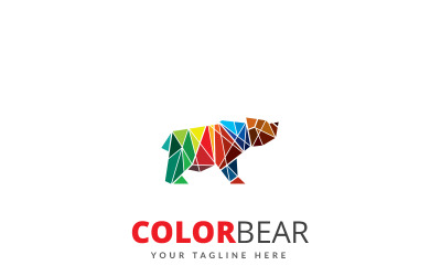 Barevný medvěd Logo šablona