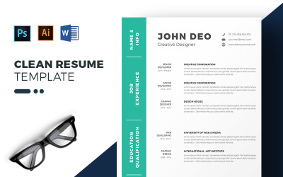 John Deo Clean CV-sjabloon