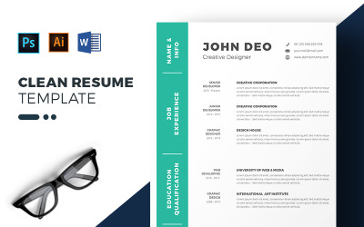 John Deo Clean Resume-Vorlage