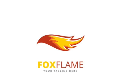 Modèle de logo de flamme de renard