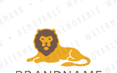 Modèle de logo de lion au repos