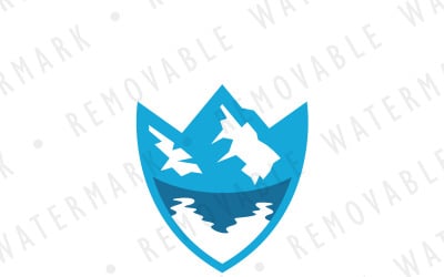Modelo de logotipo do escudo do lago glacial