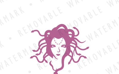 Plantilla de logotipo de cabeza de Medusa