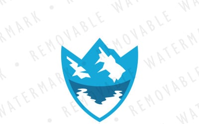 Schild der Gletschersee-Logo-Schablone