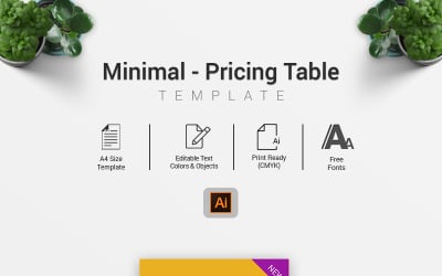 Мінімальна - Елементи таблиці цін інфографіки