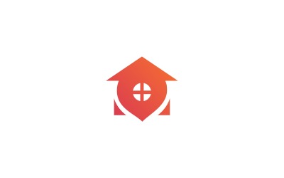 Modèle de logo de point de maison