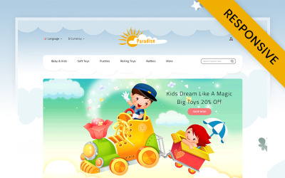 Paradise - Tema reattivo OpenCart del negozio di giocattoli per bambini