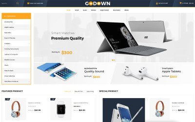 "GoDown - Multi Purpose Store" Premium WooCommerce Thema №70588