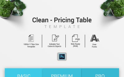 Hosting – Pricing Table Infographic Elements
