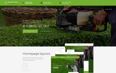 Reszponzív Beautiful Lawn - Lawn Mowing And Gardening Weboldal sablon 70530