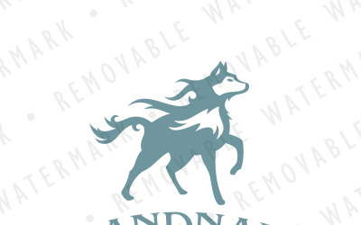 Sky Wind Wolf logotyp mall