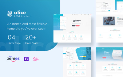 "Alice - Application Multipurpose HTML5" Responsive Website template №70682