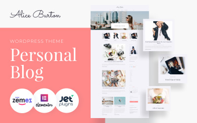 AliceBurton - Kişisel Blog WordPress Elementor Teması