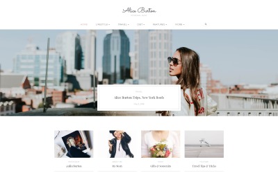 AliceBurton - Personal Blog Elementor WordPress Theme