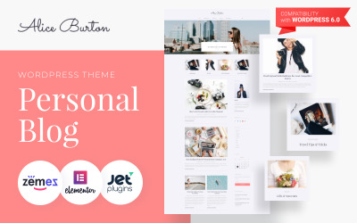 AliceBurton - Тема для особистого блогу WordPress Elementor