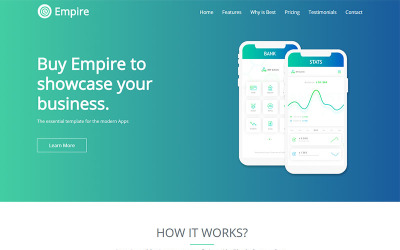 Empire - Přistání aplikace Šablona HTML5 pro přistání stránky