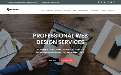 ExtraFast - Web Design Studio HTML5 Landing Page Template