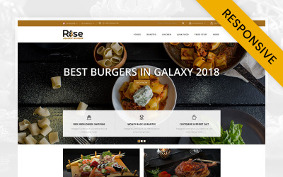 RISE - modelo responsivo OpenCart para loja de alimentos