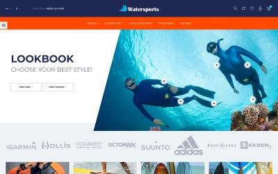 Watersports - Diving Store PrestaShop sablon 70624