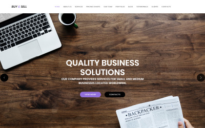 Comprar y vender: plantilla de página de destino HTML de Bright Business Consultant