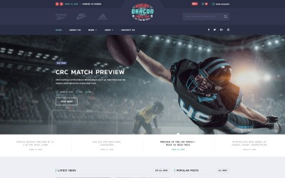 Reszponzív Reebok - Rugby Multipage HTML5 Weboldal sablon 70713
