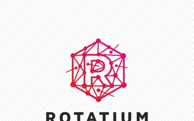 Rotatium Hexagon R Letter Logo Template