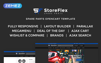 StoreFlex - OpenCart шаблон интернет-магазина необычных автозапчастей