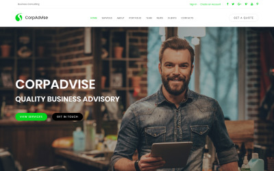 CorpAdvice - Modelo de página de destino de agência de consultoria de negócios Fresh