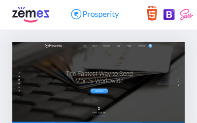 Prosperidade - modelo de site HTML5 de várias páginas do banco