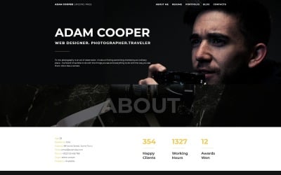 Adam Cooper - Plantilla Joomla de aterrizaje de portafolio de fotógrafo