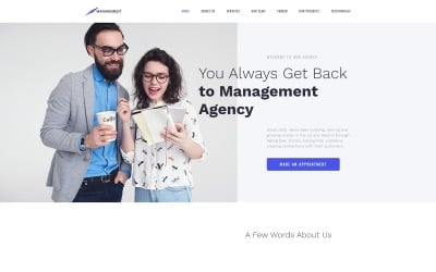 Менеджмент - HTML шаблон целевой страницы блестящей управляющей компании