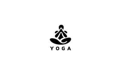 Modelo de logotipo icônico de meditação e ioga zen