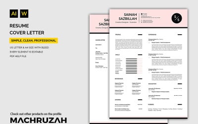 Sainah - Cover Letter / Resume Template